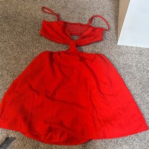 SHEIN Vibrant Red Dress with Cutout and Straps